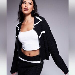 New Kaia Zip Up Collar Detail Sweater